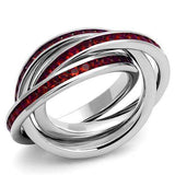3W1333 - Rhodium Brass Ring with Synthetic Synthetic Glass in Siam - Alamode - Flyclothing LLC