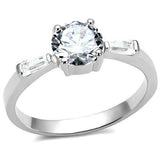3W1339 - Rhodium Brass Ring with AAA Grade CZ in Clear - Alamode - Flyclothing LLC