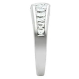 3W133 - Rhodium Brass Ring with AAA Grade CZ in Clear - Alamode - Flyclothing LLC