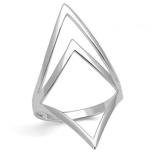 3W1382 - Rhodium 925 Sterling Silver Ring with No Stone - Alamode