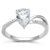 3W1389 - Rhodium 925 Sterling Silver Ring with AAA Grade CZ in Clear - Alamode - Flyclothing LLC