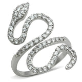 3W138 - Rhodium Brass Ring with AAA Grade CZ in Clear - Alamode - Flyclothing LLC