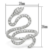 3W138 - Rhodium Brass Ring with AAA Grade CZ in Clear - Alamode - Flyclothing LLC