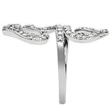 3W138 - Rhodium Brass Ring with AAA Grade CZ in Clear - Alamode - Flyclothing LLC
