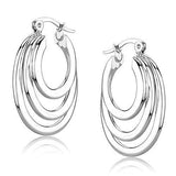 3W1394 - Rhodium Brass Earrings with No Stone - Alamode - Flyclothing LLC