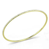 3W1406 - Gold Brass Bangle with Top Grade Crystal in Clear - Alamode - Flyclothing LLC