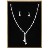 3W1428 - Rhodium Brass Jewelry Sets with AAA Grade CZ  in Clear - Alamode