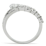 3W142 - Rhodium Brass Ring with AAA Grade CZ in Clear - Alamode - Flyclothing LLC