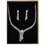 3W1434 - Rhodium Brass Jewelry Sets with AAA Grade CZ  in Clear - Alamode
