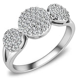 3W1440 - Rhodium Brass Ring with AAA Grade CZ in Clear - Alamode - Flyclothing LLC