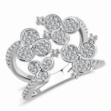 3W1447 - Rhodium Brass Ring with AAA Grade CZ in Clear - Alamode - Flyclothing LLC