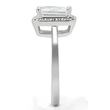 3W144 - Rhodium Brass Ring with AAA Grade CZ in Clear - Alamode - Flyclothing LLC