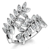 3W1457 - Rhodium Brass Ring with AAA Grade CZ in Clear - Alamode - Flyclothing LLC