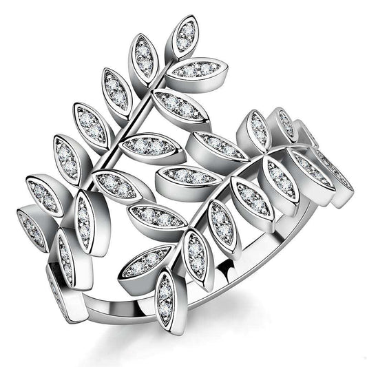 3W1457 - Rhodium Brass Ring with AAA Grade CZ in Clear - Alamode - Flyclothing LLC