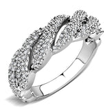 3W1468 - Rhodium Brass Ring with AAA Grade CZ  in Clear - Alamode