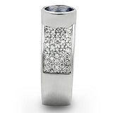3W146 - Rhodium Brass Ring with Synthetic Synthetic Glass in Light Sapphire - Alamode - Flyclothing LLC