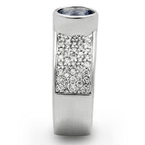 3W146 - Rhodium Brass Ring with Synthetic Synthetic Glass in Light Sapphire - Alamode