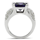 3W148 - Rhodium Brass Ring with AAA Grade CZ in Amethyst - Alamode - Flyclothing LLC