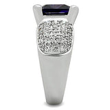 3W148 - Rhodium Brass Ring with AAA Grade CZ in Amethyst - Alamode - Flyclothing LLC