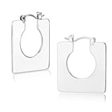 3W1500 - Rhodium Brass Earrings with No Stone - Alamode