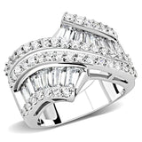 3W1501 - Rhodium Brass Ring with AAA Grade CZ in Clear - Alamode - Flyclothing LLC