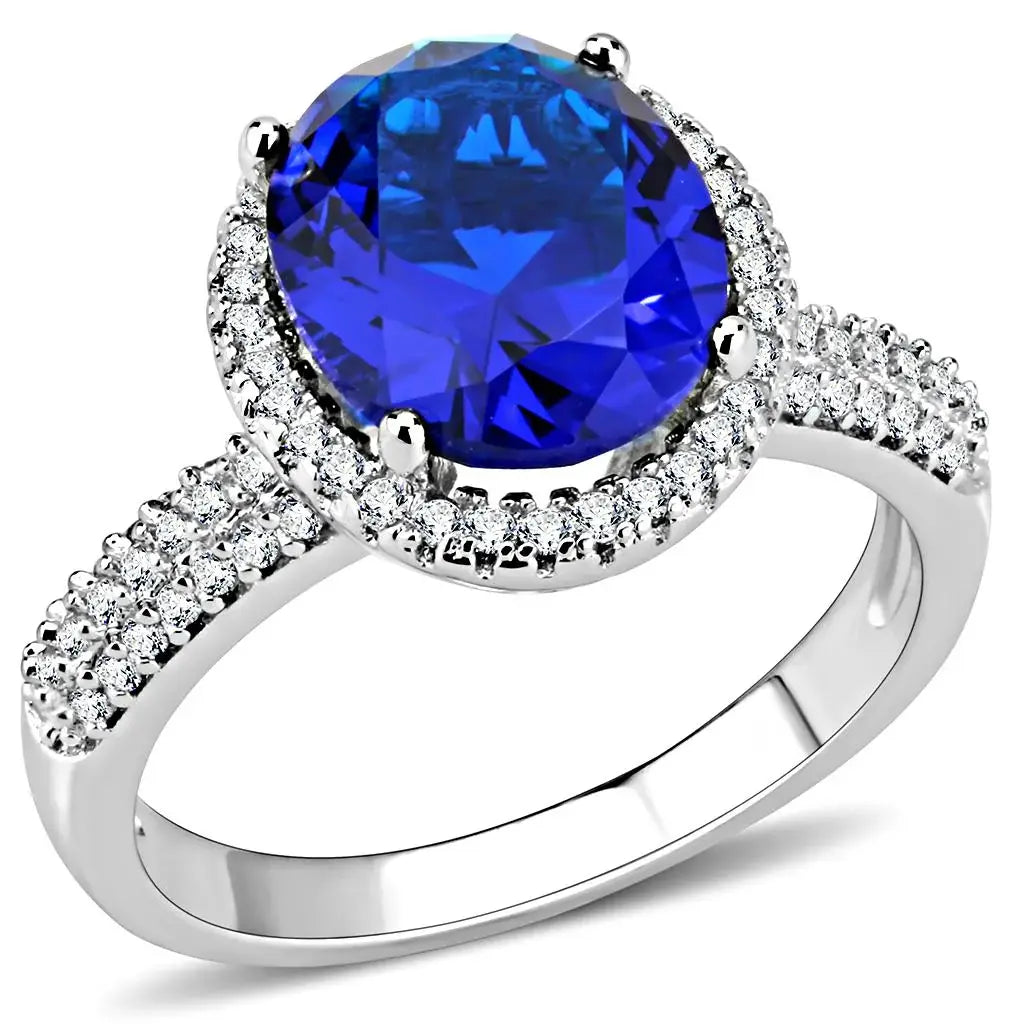 3W1516 - Rhodium Brass Ring with Synthetic in Montana - Alamode - Flyclothing LLC