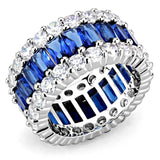 3W1527 - Rhodium Brass Ring with Synthetic  in Montana - Alamode