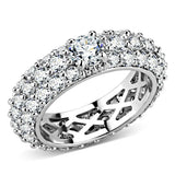 3W1534 - Rhodium Brass Ring with AAA Grade CZ in Clear - Alamode - Flyclothing LLC