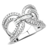 3W1541 - Rhodium Brass Ring with AAA Grade CZ in Clear - Alamode - Flyclothing LLC