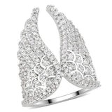 Alamode Rhodium Brass Ring with AAA Grade CZ in Clear - Alamode - Flyclothing LLC