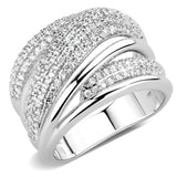 3W1544 - Rhodium Brass Ring with AAA Grade CZ in Clear - Alamode - Flyclothing LLC
