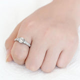 3W1571 - Rhodium Brass Ring with AAA Grade CZ  in Clear - Alamode