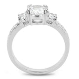 3W1571 - Rhodium Brass Ring with AAA Grade CZ in Clear - Alamode - Flyclothing LLC
