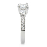 3W1571 - Rhodium Brass Ring with AAA Grade CZ in Clear - Alamode - Flyclothing LLC