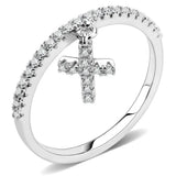 3W1578 - Rhodium Brass Ring with AAA Grade CZ in Clear - Alamode - Flyclothing LLC