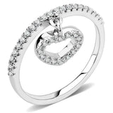 3W1579 - Rhodium Brass Ring with AAA Grade CZ in Clear - Alamode - Flyclothing LLC