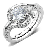 3W1591 - Rhodium Brass Ring with AAA Grade CZ in Clear - Alamode - Flyclothing LLC