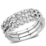3W1595 - Rhodium Brass Ring with AAA Grade CZ in Clear - Alamode - Flyclothing LLC