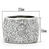 3W159 - Rhodium Brass Ring with AAA Grade CZ in Clear - Alamode - Flyclothing LLC