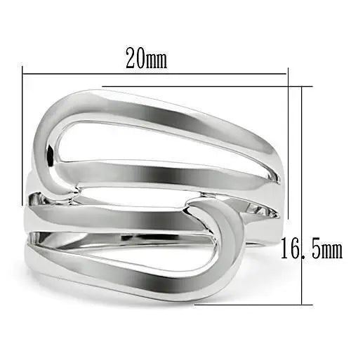 3W164 - Rhodium Brass Ring with No Stone - Alamode - Flyclothing LLC