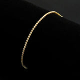 3W1680 - Gold Brass Bracelet with AAA Grade CZ in Clear - Alamode - Flyclothing LLC