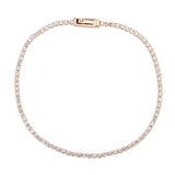 3W1681 - Rose Gold Brass Bracelet with AAA Grade CZ in Clear - Alamode