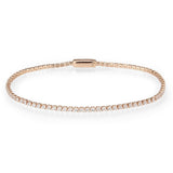 3W1681 - Rose Gold Brass Bracelet with AAA Grade CZ in Clear - Alamode