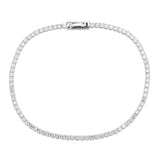3W1682 - Rhodium Brass Bracelet with AAA Grade CZ in Clear - Alamode - Flyclothing LLC