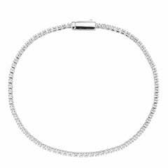3W1682 - Rhodium Brass Bracelet with AAA Grade CZ in Clear