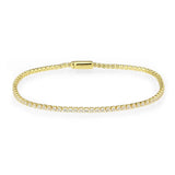 3W1683 - Gold Brass Bracelet with AAA Grade CZ in Clear - Alamode - Flyclothing LLC