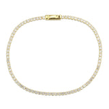 3W1683 - Gold Brass Bracelet with AAA Grade CZ in Clear - Alamode - Flyclothing LLC