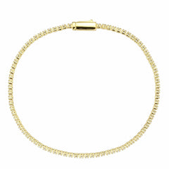 3W1683 - Gold Brass Bracelet with AAA Grade CZ in Clear