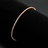 3W1684 - Rose Gold Brass Bracelet with AAA Grade CZ in Clear - Alamode - Flyclothing LLC