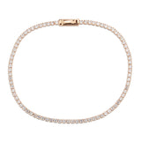 3W1684 - Rose Gold Brass Bracelet with AAA Grade CZ in Clear - Alamode